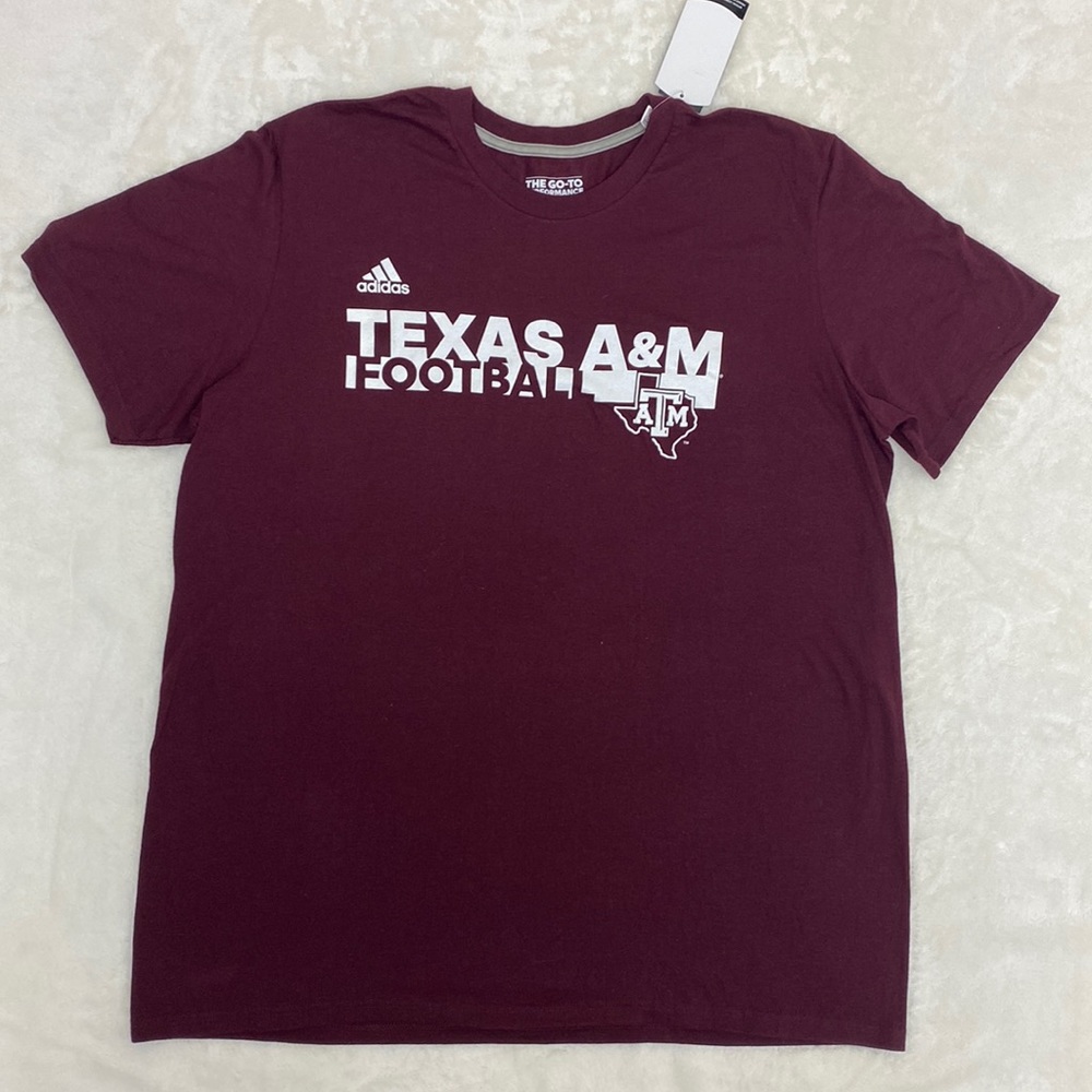 Texas A&M Adidas Climalite teeshirt.  Maroon.  New w/ tags!  Size XXL
